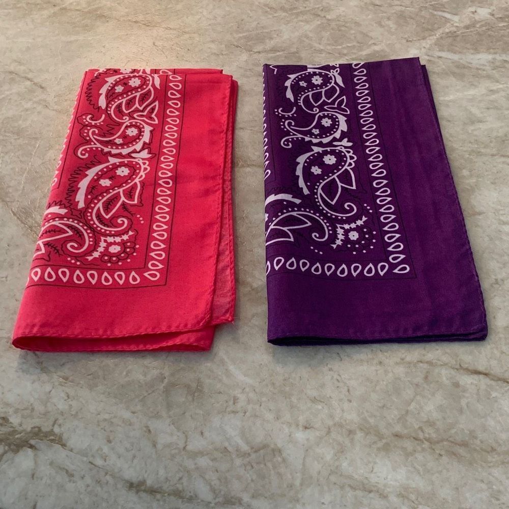 Purple and Hot Pink Bandanas